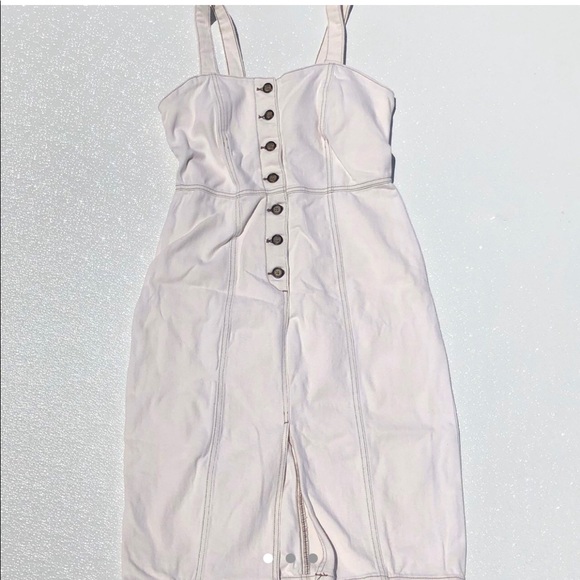Zara White Denim Dress Long Sleeve Zara White Button Down Dress Zara White  And Denim